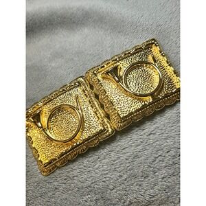 Vintage Douglas Paquette Gold Tone French Horn Belt Buckle Music Statement